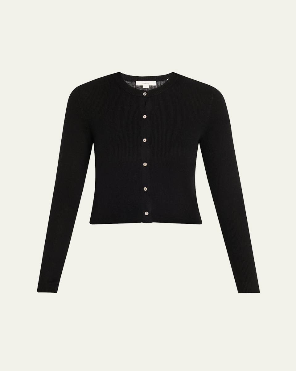 Slim Ribbed Silk-Cashmere Cardigan